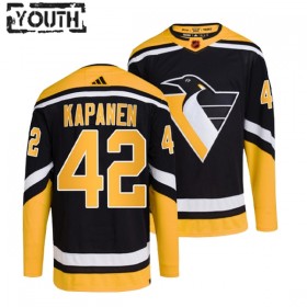 Pittsburgh Penguins tröja Kasperi Kapanen 42 Adidas 2022-23 Svart Reverse Retro 2.0 Authentic - NHL Tröjor Barn